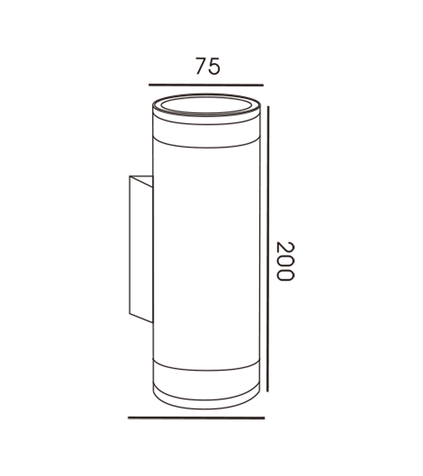 75 Pipe kaksikerroksinen kaksipäällinen PAMM-suojaseinävalaisin HR60278 75 Pipe kaksikerroksinen kaksipäällinen PAMM-suojaseinävalaisin HR60278