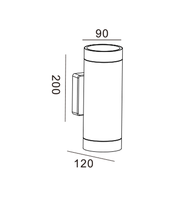 Kaksipäinen pyöreä seinävalaisin HR60294 Kaksipäinen pyöreä seinävalaisin HR60294