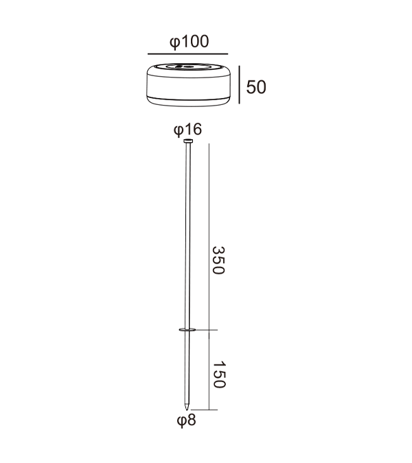 750 High Black Body ladattava valo HR95004-750 750 High Black Body ladattava valo HR95004-750