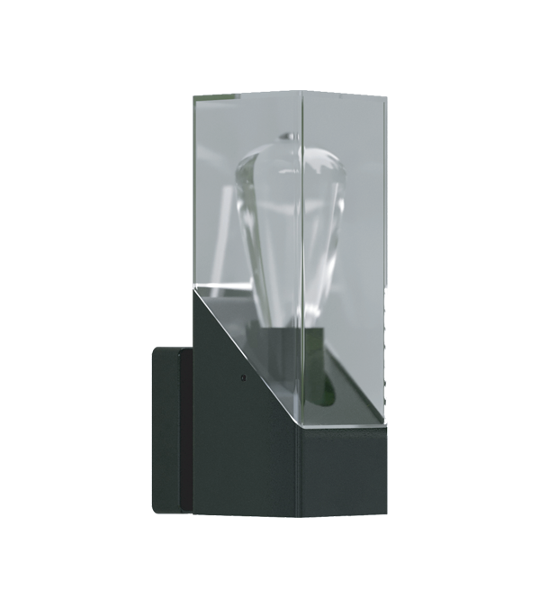 E27 Square Smoke Grey PC-seinävalaisin HR60133 E27 Square Smoke Grey PC-seinävalaisin HR60133