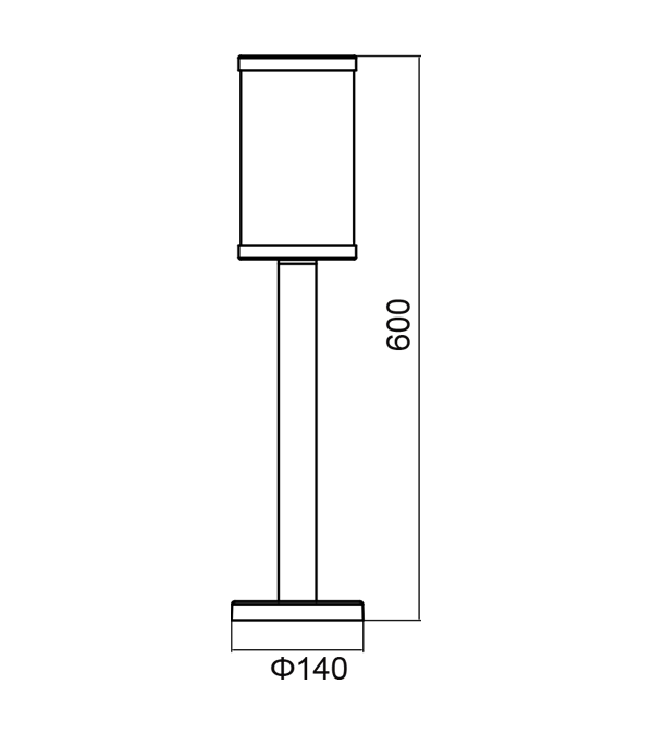 Pystyraidallinen lasi E27 puutarhavalaisin HR60131-600 Pystyraidallinen lasi E27 puutarhavalaisin HR60131-600